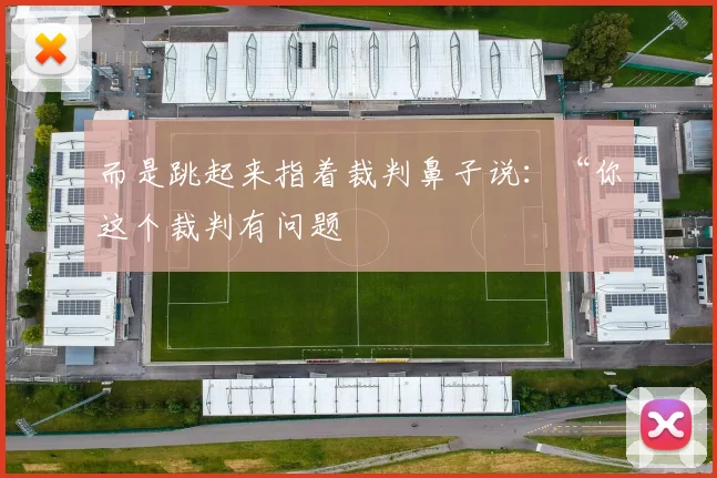 而是跳起来指着裁判鼻子说：“你这个裁判有问题